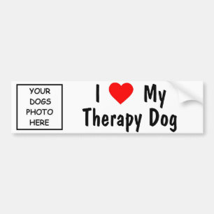 I Love My Therapy Dog Bumper Sticker