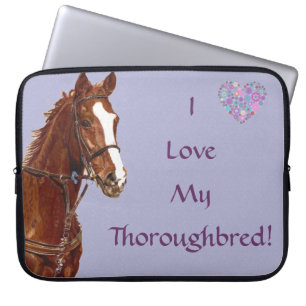 I Love My Thoroughbred Horse Laptop Bag