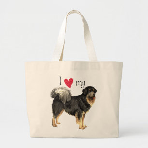 I Love my Tibetan Mastiff Large Tote Bag