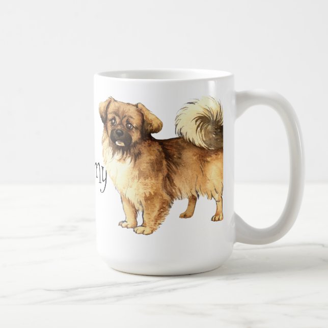 I Love my Tibetan Spaniel Coffee Mug (Right)