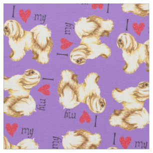 I Love my Tibetan Terrier Fabric