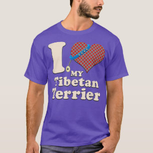 I Love My Tibetan Terrier Heart Dog Owner  T-Shirt