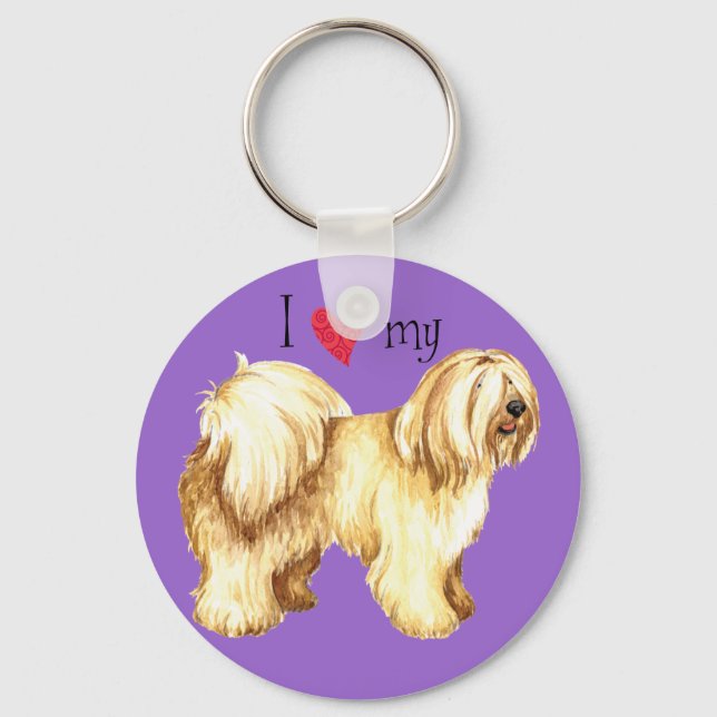 I Love my Tibetan Terrier Key Ring (Front)