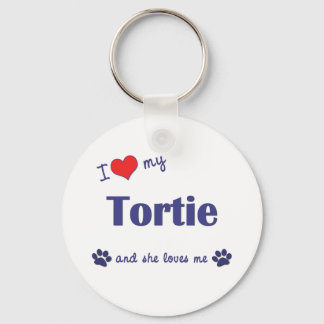I Love My Tortie (Female Cat) Key Ring