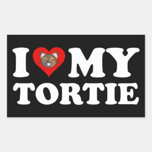 I Love My Tortie Rectangular Sticker