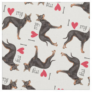 I Love my Toy Manchester Terrier Fabric