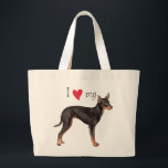 I Love my Toy Manchester Terrier Large Tote Bag<br><div class="desc">Show love for your special dog with this I love my Toy Manchester Terrier original design. Great gift for Manchester-loving family and friends.</div>