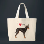 I Love my Toy Manchester Terrier Large Tote Bag<br><div class="desc">Show love for your special dog with this I love my Toy Manchester Terrier original design. Great gift for Manchester-loving family and friends.</div>