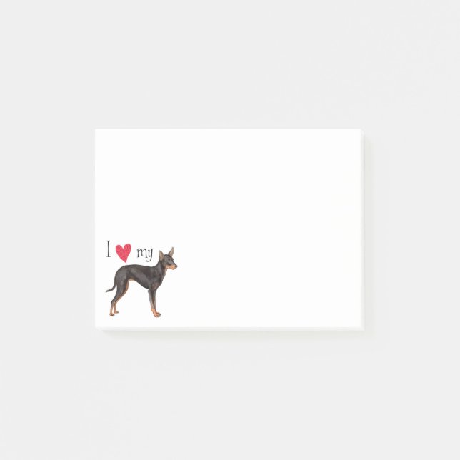 I Love my Toy Manchester Terrier Post-it Notes (Front)