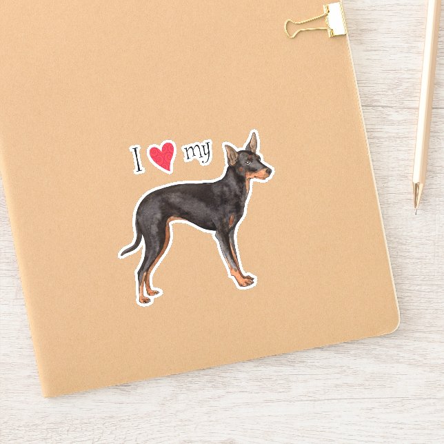 I Love my Toy Manchester Terrier Vinyl Sticker (Notebook)