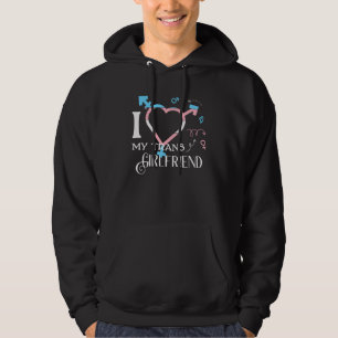 I LOVE MY TRANS GIRLFRIEND Rainbow LGBT Flag Gay P Hoodie