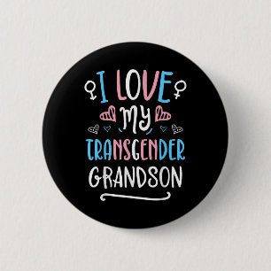 I Love My Transgender Grandson Lgbt Trans Pride Fl 6 Cm Round Badge