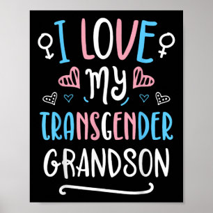 I Love My Transgender Grandson Lgbt Trans Pride Fl Poster