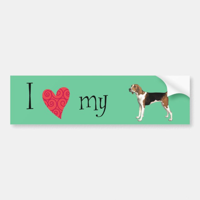 I Love my Treeing Walker Bumper Sticker (Front)