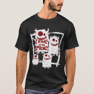 I Love My Tribe Funny Monster Family Halloween T-Shirt
