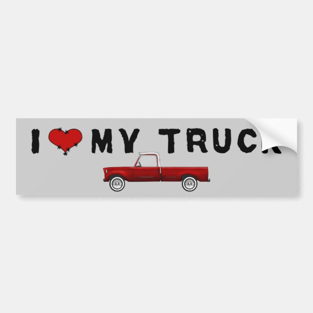 I Love My Truck Bumper Sticker (Front)