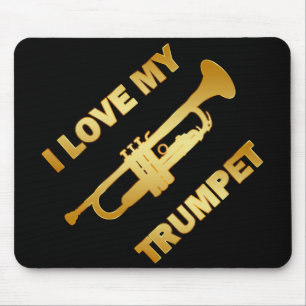 I LOVE MY TRUMPET MOUSE PAD