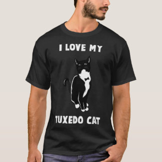 I Love My Tuedo Cat T Cat Lover T T-Shirt