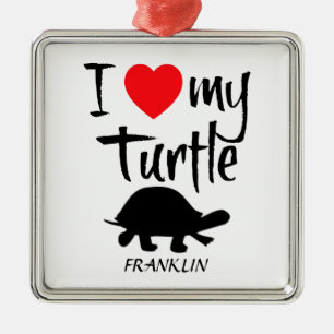 I Love My Turtle Metal Tree Decoration