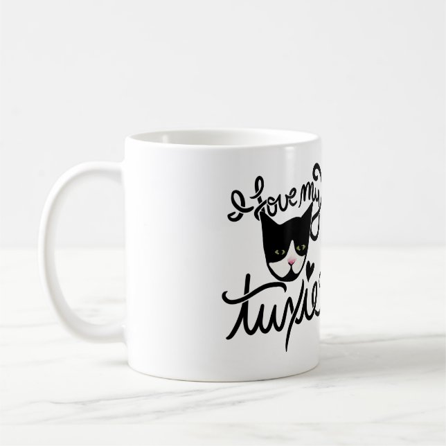 I love my tuxie coffee mug (Left)