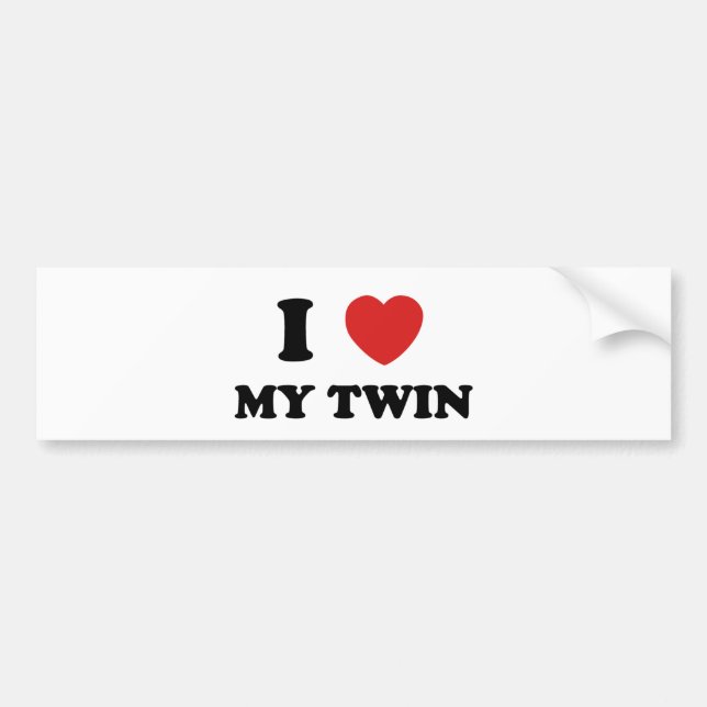 I Love My Twin Bumper Sticker (Front)