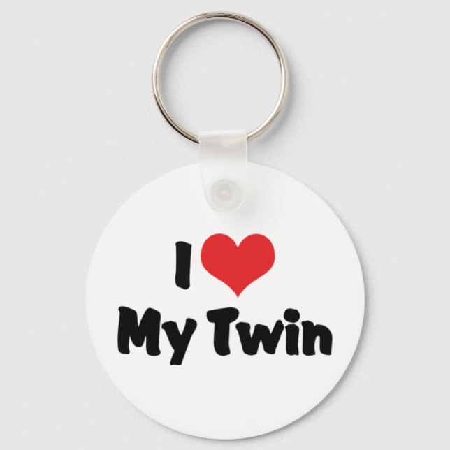 I Love My Twin Keychain (Front)