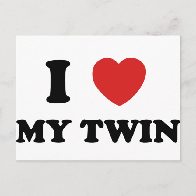I Love My Twin Postcard (Front)