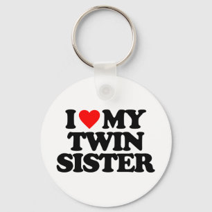 I LOVE MY TWIN SISTER KEY RING