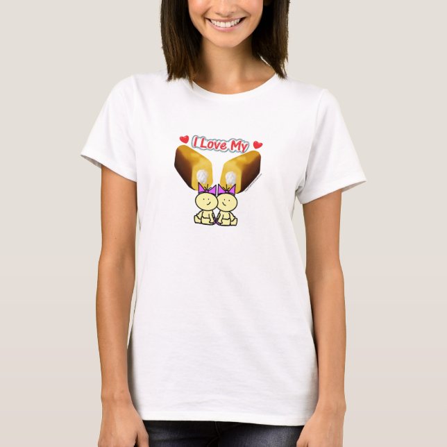 I Love My Twinkies - Girl Twins T-Shirt (Front)