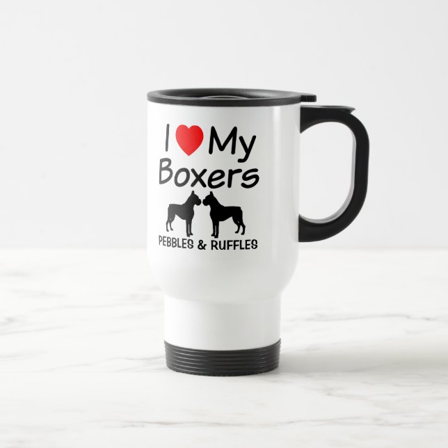 I Love My TWO Boxer Dogs Mug (Right)