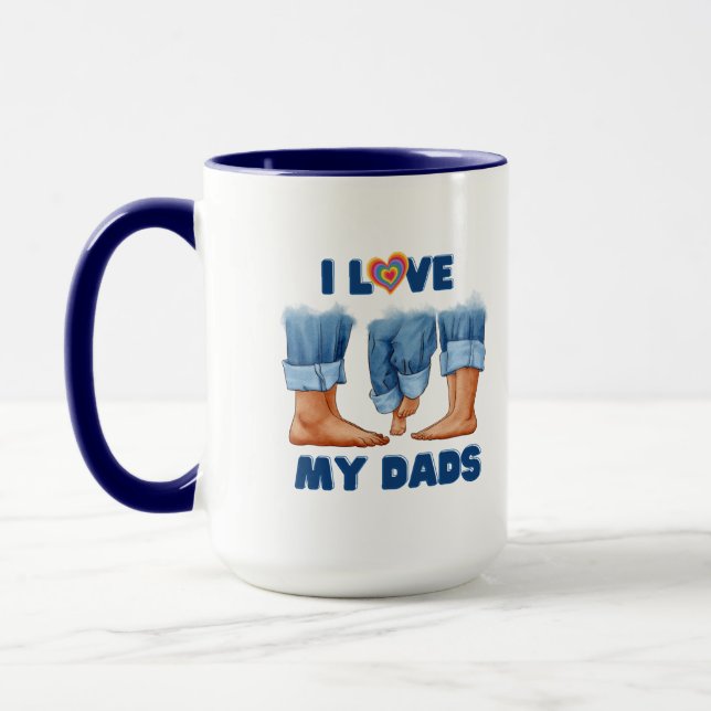 I Love My Two Dads with Pride Mug (Left)