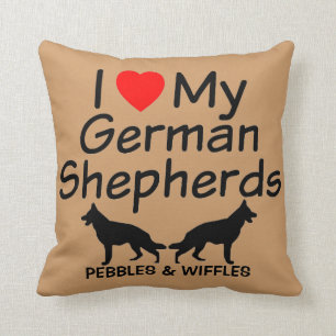I Love My TWO German Shepherds Cushion