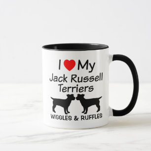 I Love My Two Jack Russell Terrier Dogs Mug