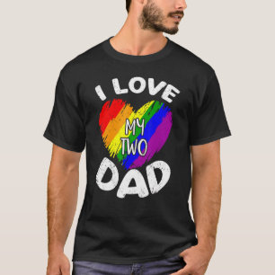 I Love My Two Moms Gay Pride Lgbt Flag Lesbian T-Shirt