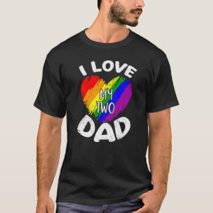 I Love My Two Moms Gay Pride Lgbt Flag Lesbian   T-Shirt