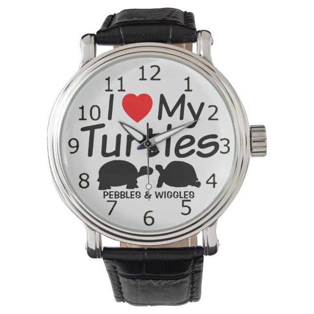 I Love My TWO Turtles Watch (Front)