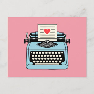 I Love my typewriter Holiday Postcard