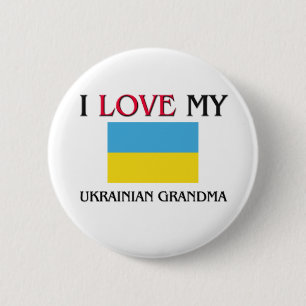 I Love My Ukrainian Grandma 6 Cm Round Badge
