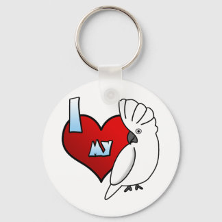 I Love my Umbrella Cockatoo Keychain