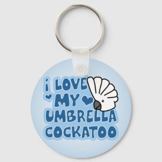 I Love My Umbrella Cockatoo Keychain