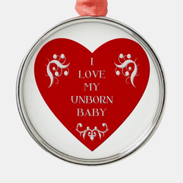 I love my unborn baby metal tree decoration (Front)