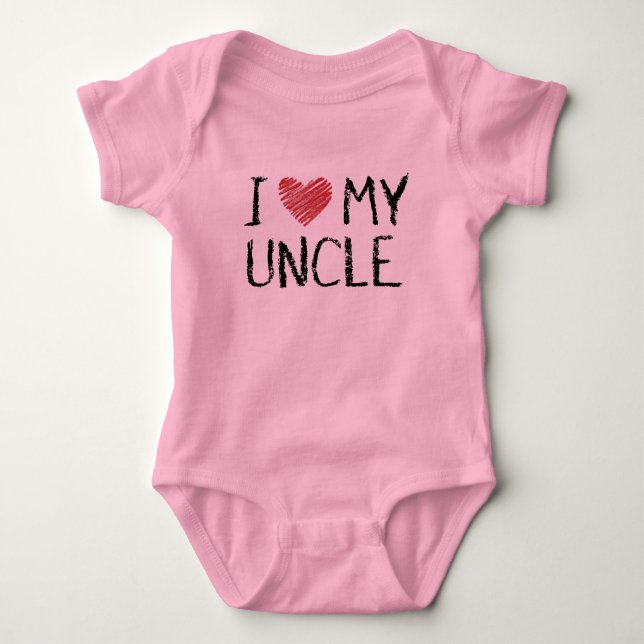 I Love My Uncle Baby Bodysuit (Front)