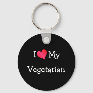 I Love My Vegetarian Key Ring