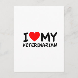 I love my veterinarian postcard