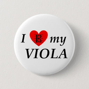I Love My Viola (I Heart My Viola) 6 Cm Round Badge