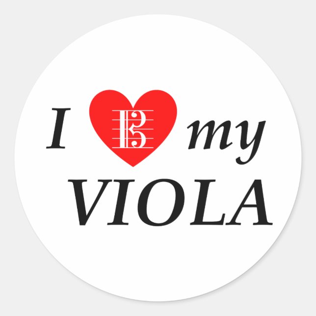 I Love My Viola (I Heart My Viola) Classic Round Sticker (Front)