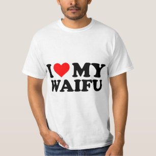 I Love My Waifu Funny Red Heart Waifu I Heart My W T-Shirt