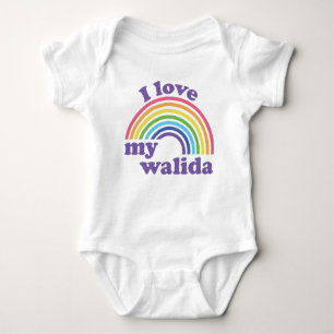 I Love My Walida - Cute Rainbow Baby Bodysuit