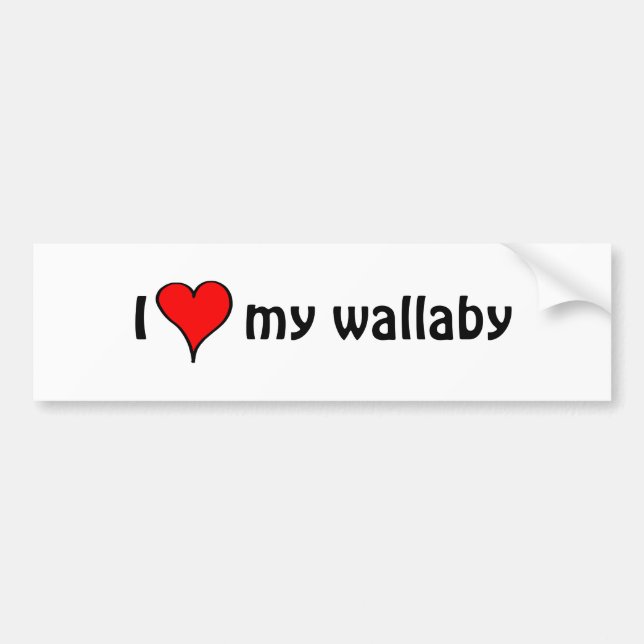 I Love My wallaby Bumper Sticker (Front)