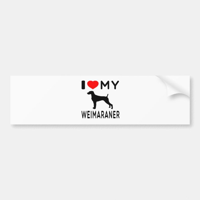 I Love My Weimaraner Bumper Sticker (Front)